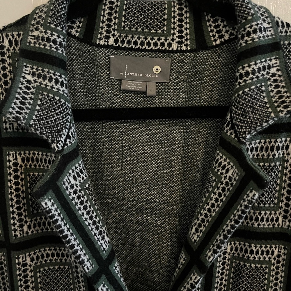 Anthropologie NWT size L sweater, one snap front, bell sleeve.  Front pockets.